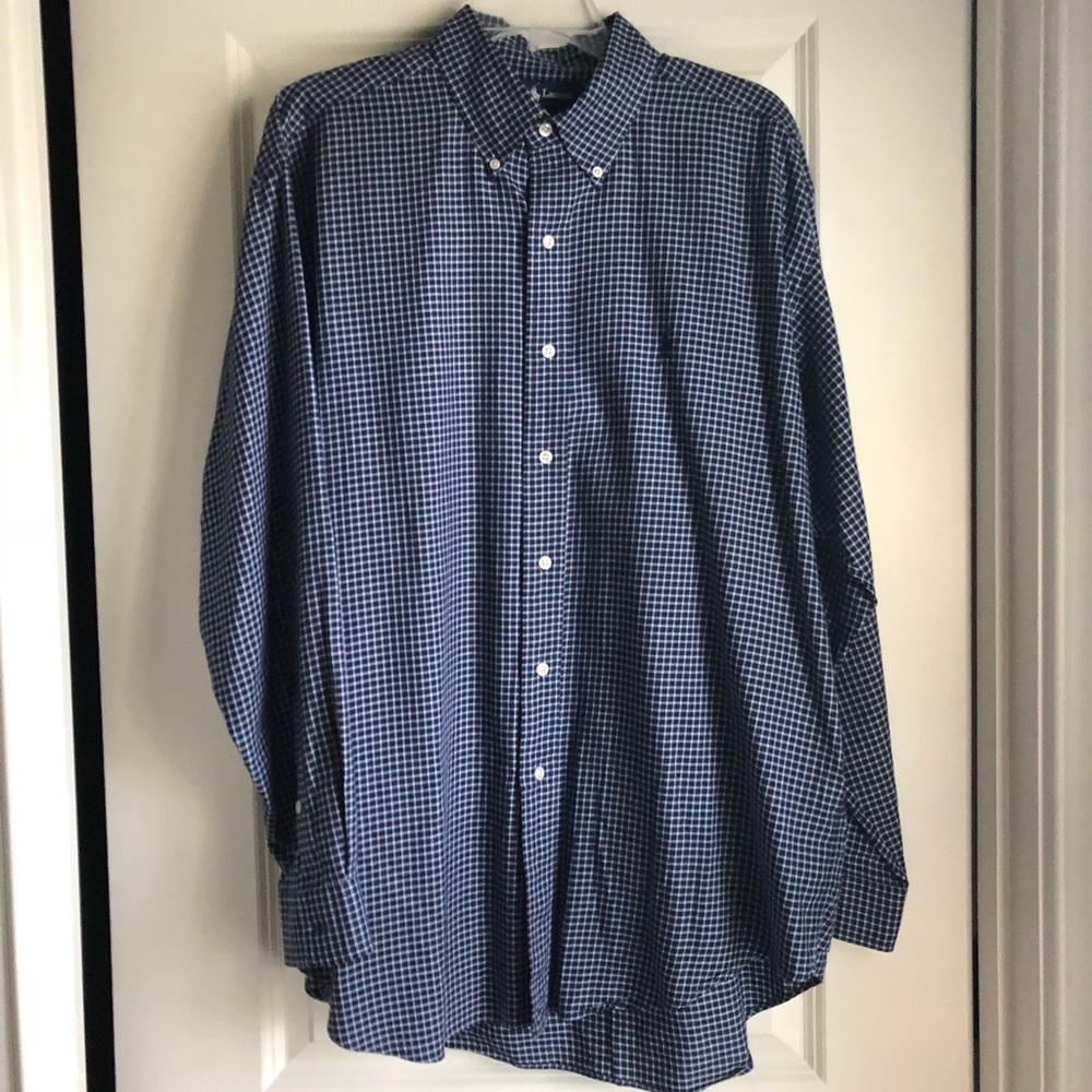 MENS Navy and White Ralph Lauren Shirt (Blake)